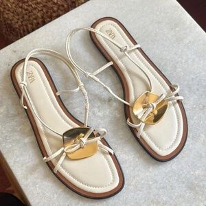 ZARA Cream Gold sandal